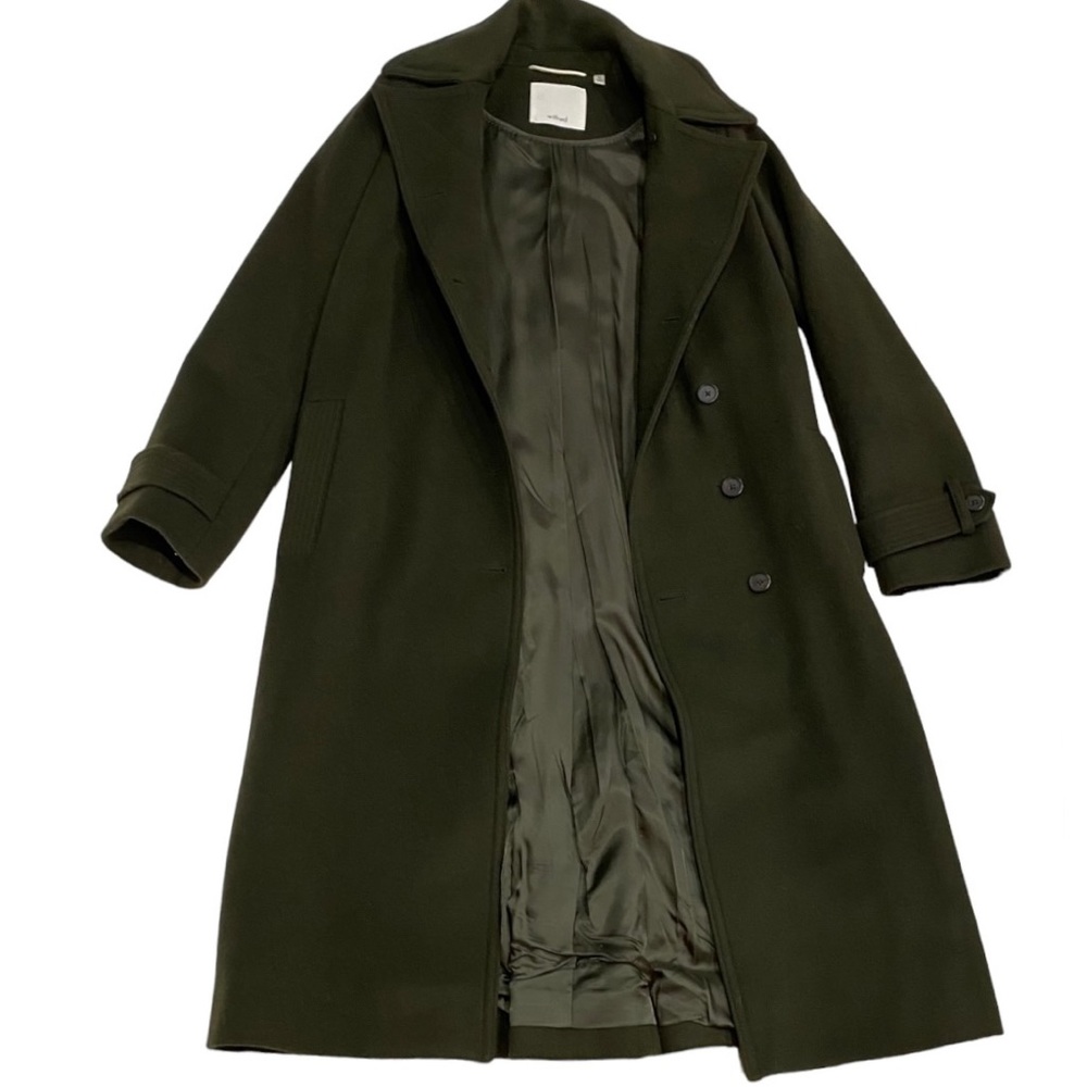 ARITZIA WILFRED  Long Wool Cashmere Pea Coat Trench XS